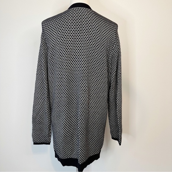 Croft & Barrow Black White Geometric Print Open Flowy Longline Cardigan, size XL - Picture 5 of 16
